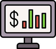 Stock Market Line Filled Icon vector