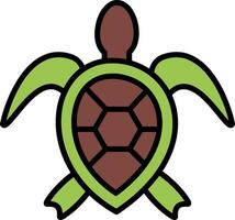 Sea Turtle Line Filled Icon vector