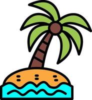 Palm Tree Line Filled Icon vector