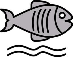 Flounder Line Filled Icon vector