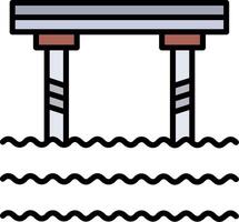 Bridge Line Filled Icon vector