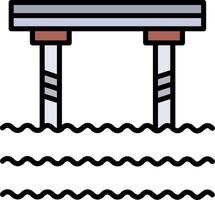 Bridge Line Filled Icon vector