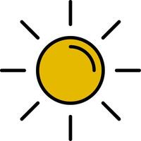 icono lleno de línea de sol vector