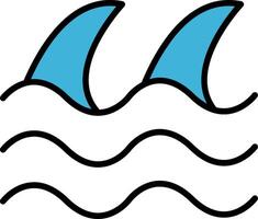 Wave Line Filled Icon vector