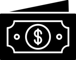 Paper Money Glyph Icon vector