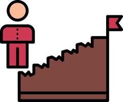 Career LadderLine Filled Icon vector