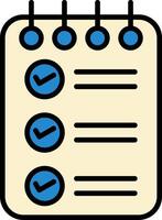 Check List Line Filled Icon vector