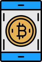 Bitcoin Pay Line Filled Icon vector