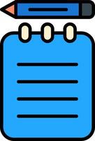 Notepad Line Filled Icon vector