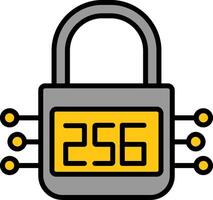 SHA 256 Line Filled Icon vector