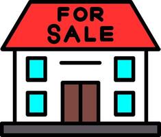 Home For Sale Line Filled Icon vector