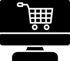 icono de glifo de compras en línea vector