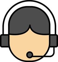 Call Center Line Filled Icon vector