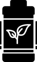 Eco Battery Glyph Icon vector