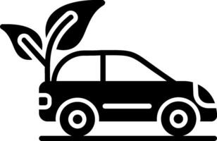 icono de glifo de coche ecológico vector