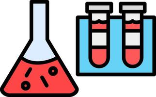 Ciencias cubilete línea lleno icono vector