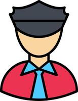 Taxi Driver Line Filled Icon vector