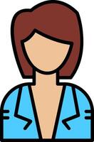 Stewardess Line Filled Icon vector