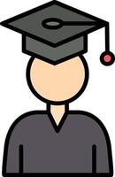 Student Line Filled Icon vector