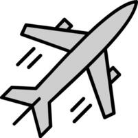 Plane Line Filled Icon vector