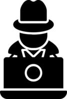 Hacker Glyph Icon vector