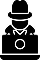 Hacker Glyph Icon vector