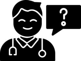 Health Question Glyph Icon vector