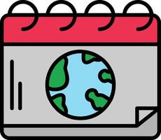 Earth Day Line Filled Icon vector