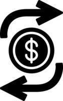 Funds Transfer Glyph Icon vector