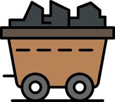 Coal Line Filled Icon vector