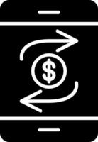 Mobile Transaction Glyph Icon vector