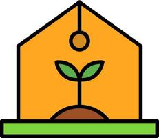 Greenhouse Line Filled Icon vector