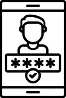 Authentication Line Filled Icon vector