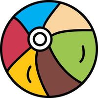 Beach Ball Line Filled Icon vector