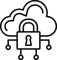 Data Secure Line Filled Icon vector