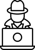 Hacker Line Filled Icon vector