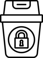 Recycle Bin Line Filled Icon vector