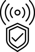 Wifi señal línea lleno icono vector