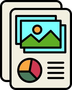 Unstructured Data Line Filled Icon vector