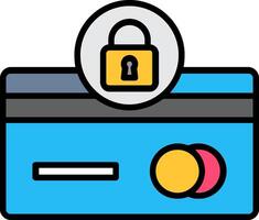 Credit Card Security Line Filled Icon vector