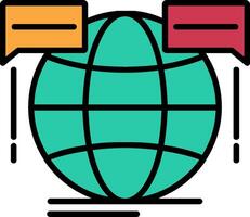 Global Forum Line Filled Icon vector