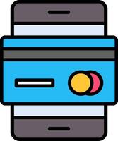 Mobile Banking Line Filled Icon vector