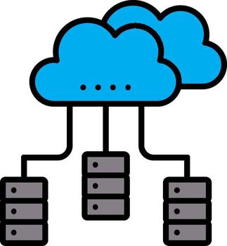 repartido base de datos línea lleno icono vector