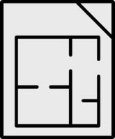 Floor Plans Line Filled Icon vector