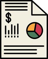 Financial Data Line Filled Icon vector