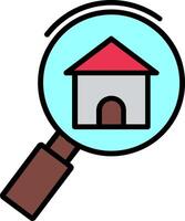 Search Home Line Filled Icon vector