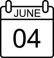 June Line Icon vector