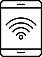 icono de línea de señal wifi vector