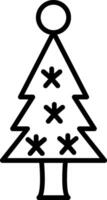 icono de línea de árbol de navidad vector