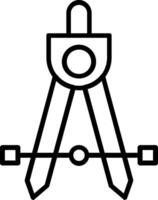 Compass Line Icon vector